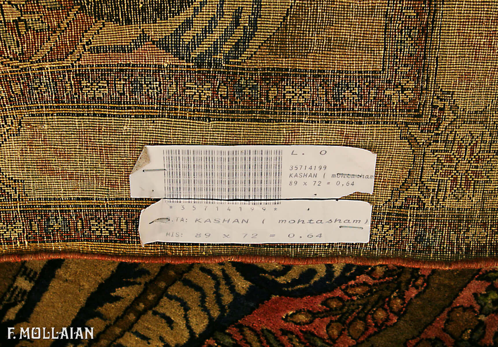 Tappeto Figurativo Persiano Antico Kashan Mohtasham n°:35714199